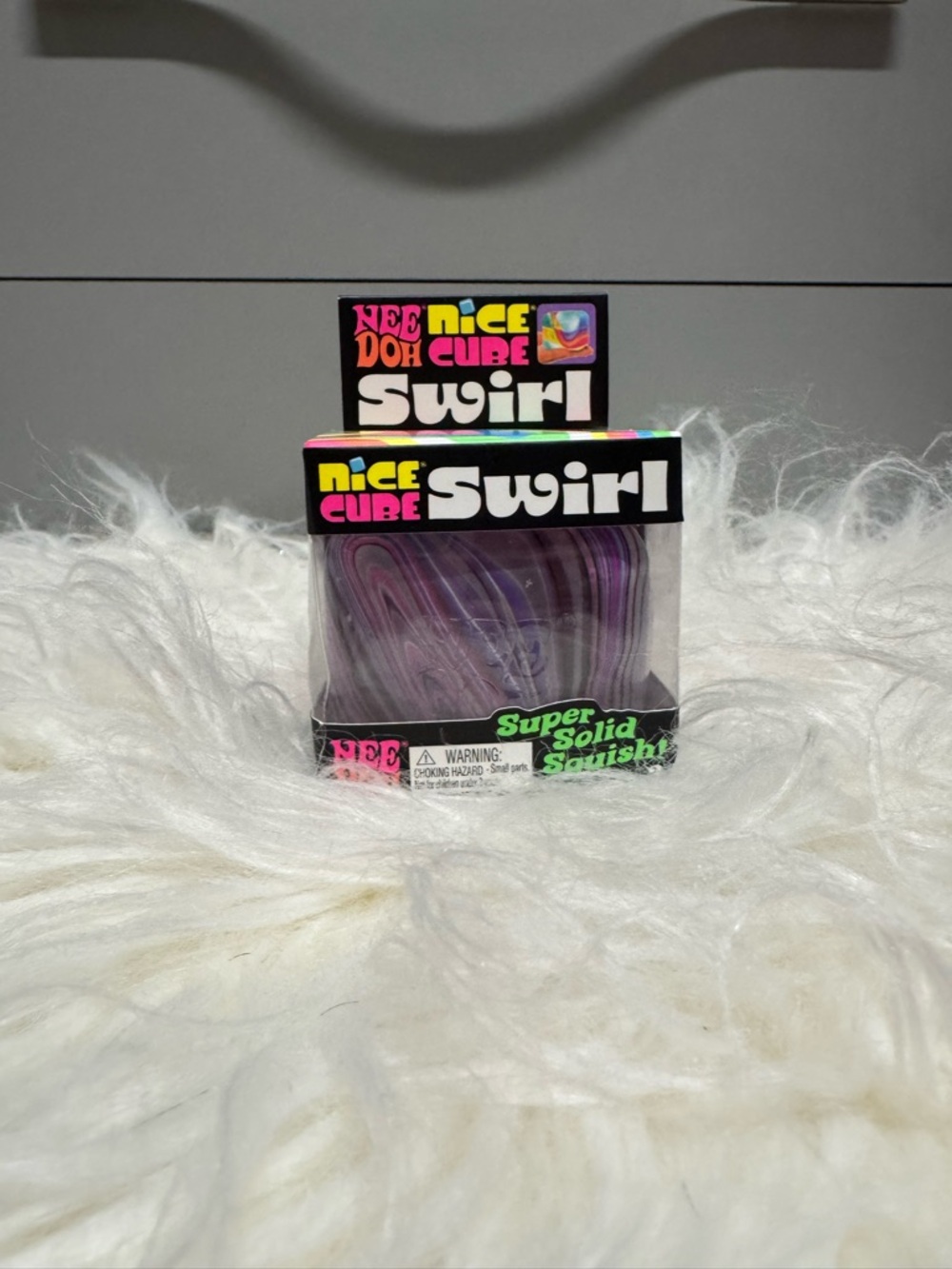 Needoh Nice Cube Swirl Super Solid Squish - Purple Swirl